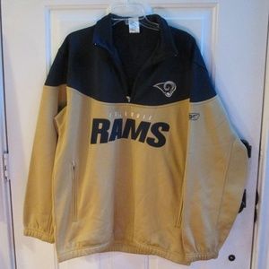 Vintage Reebok St. Louis Rams 3/4 zip PULLOVER JACKET Sz L